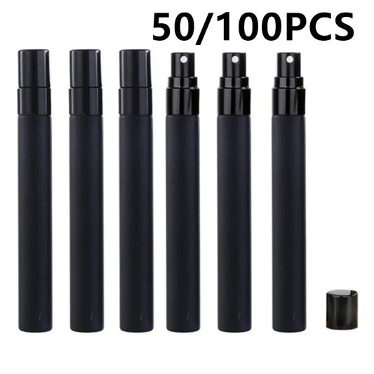 5/50/100PCS 5ml 10ml Black Perfume Bottle Perfume Glass Bottle Travel Cosmetic Tool Empty Cosmetics Bottle Sample Test Tube