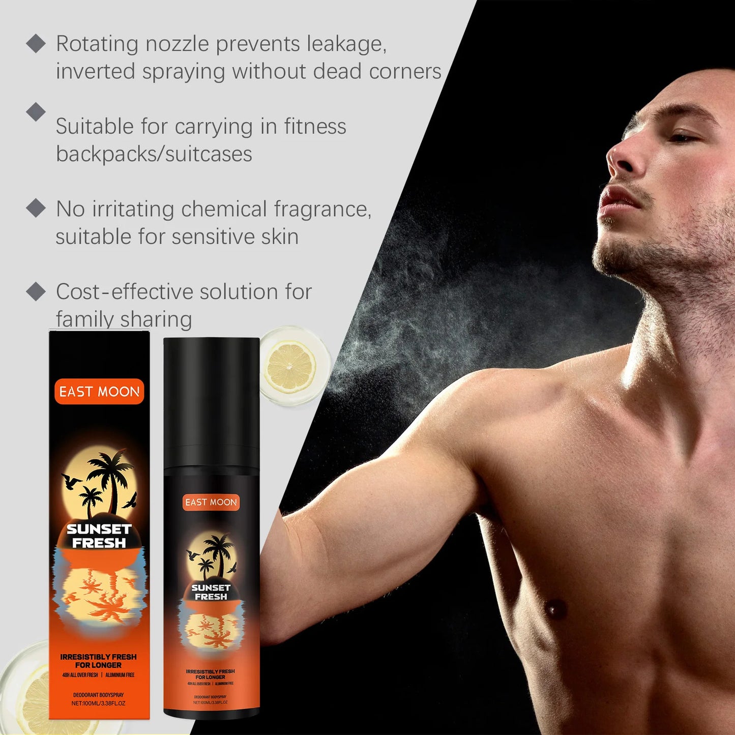 Fruity Deodorant Spray Men's Refreshing Sweat Odor Reducing Odor Lasting Fragrance And No Greasy Portable Perfume Spray For Men