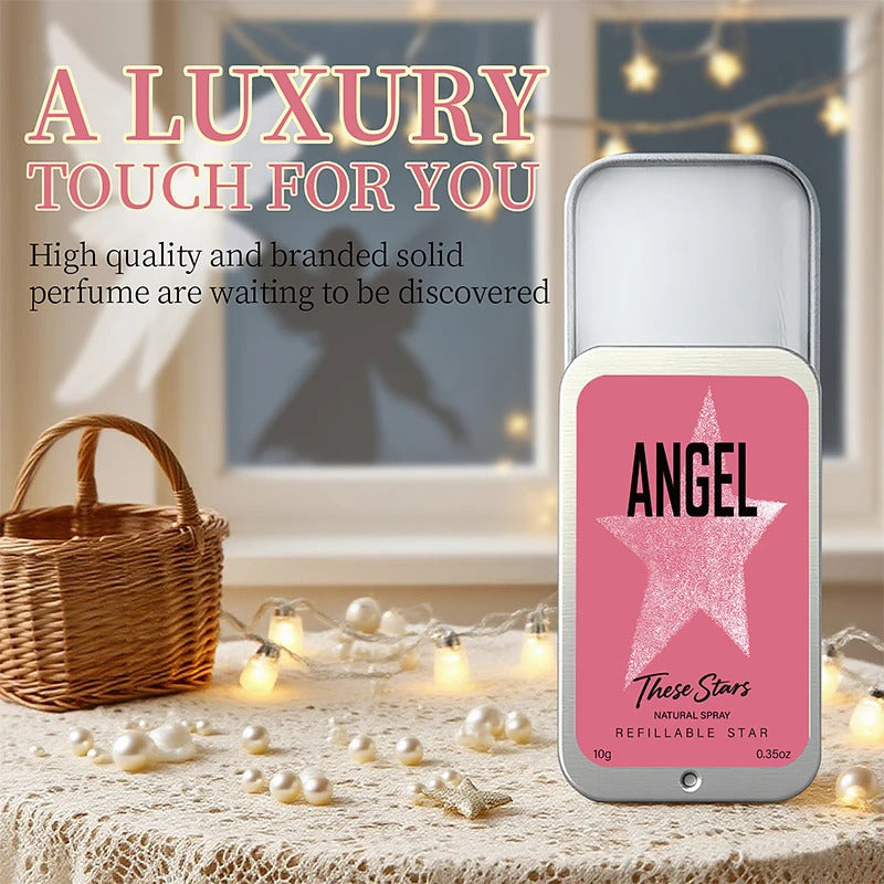 10ml Angel Star Solid Perfume Elegant Rose Jasmine Fragrance Portable Women' Perfume Cream Confident Elegant Star-shaped Perfume