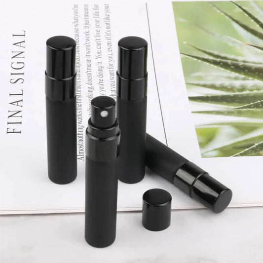 5/50/100PCS 5ml 10ml Black Perfume Bottle Perfume Glass Bottle Travel Cosmetic Tool Empty Cosmetics Bottle Sample Test Tube