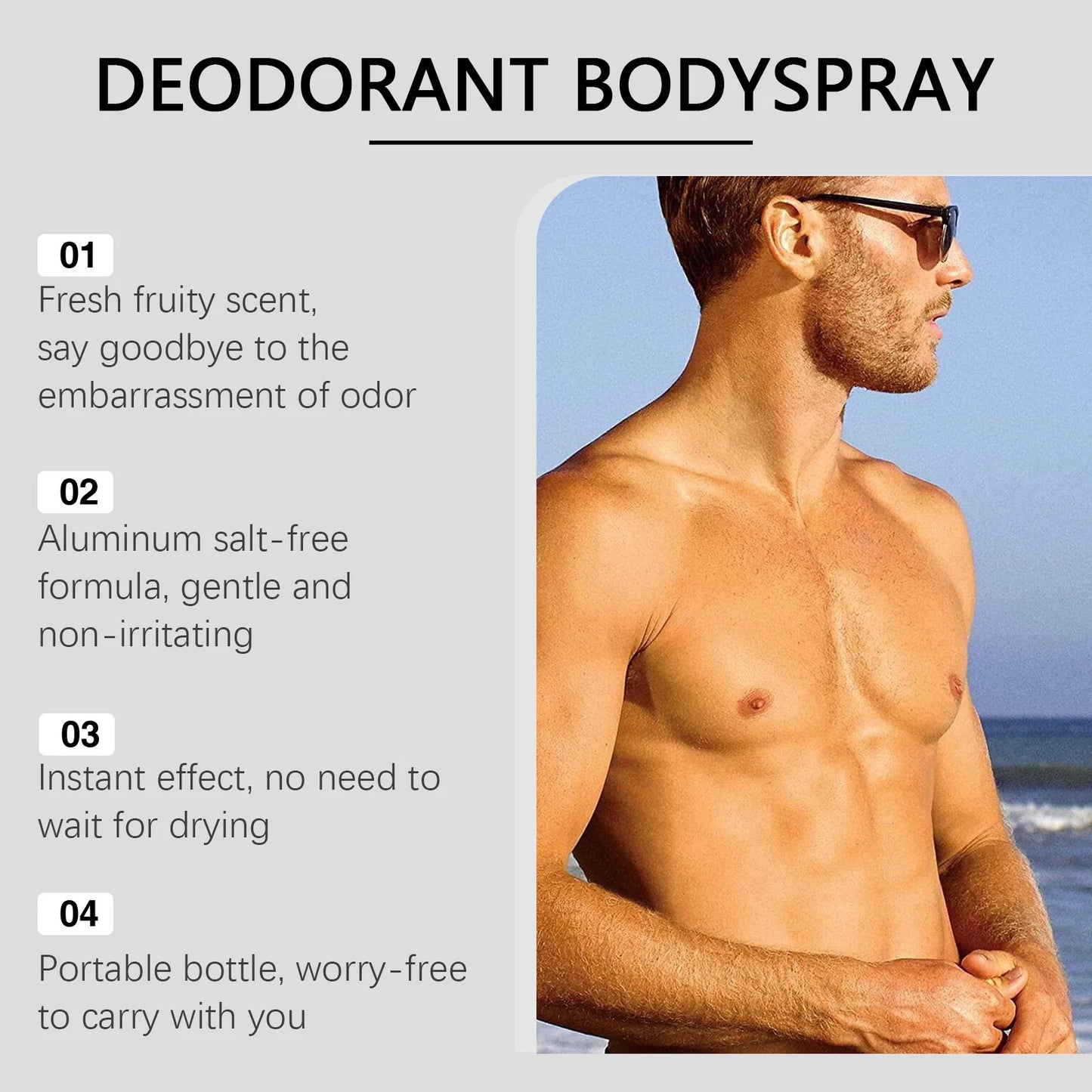 Fruity Deodorant Spray Men's Refreshing Sweat Odor Reducing Odor Lasting Fragrance And No Greasy Portable Perfume Spray For Men