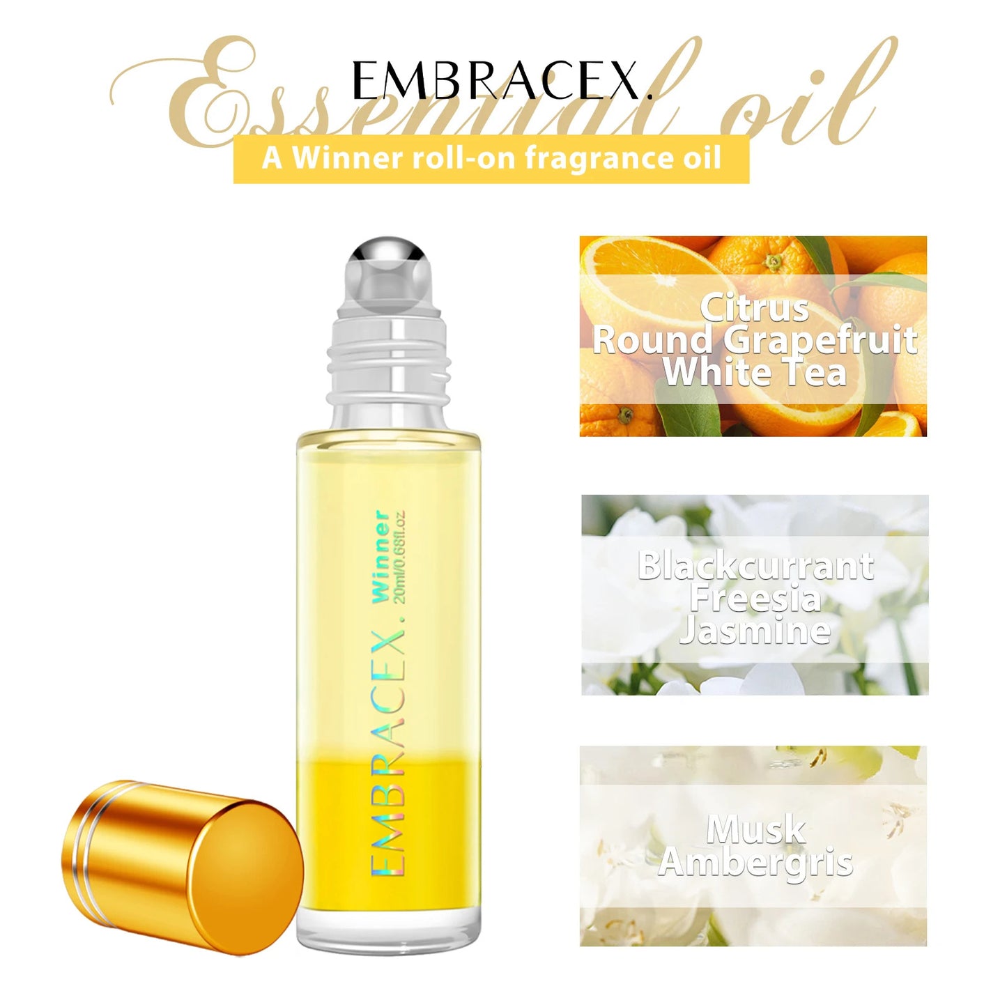 20ml Winner Essential Oil Rollerball Perfume Long lasting Scent Travel Size Air Freshening For Car Gifts Suitable for daily use