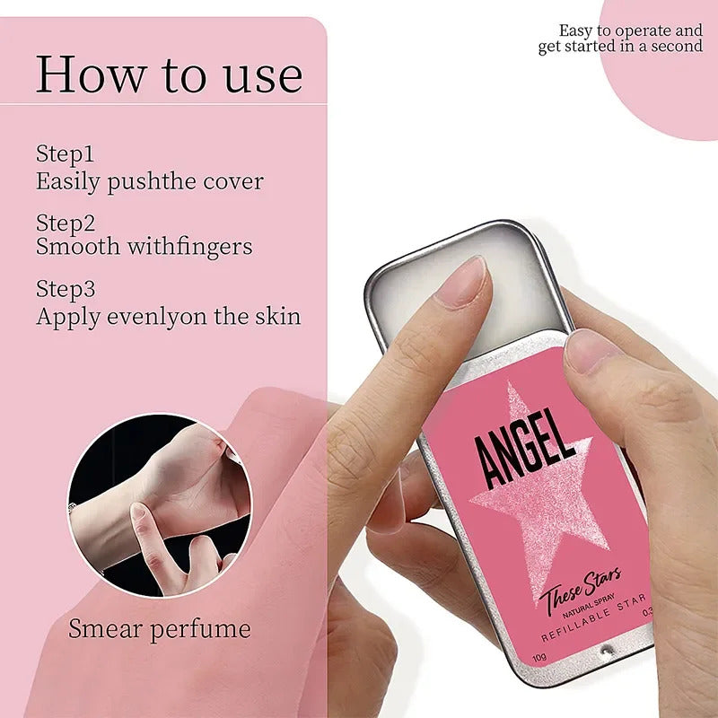 10ml Angel Star Solid Perfume Elegant Rose Jasmine Fragrance Portable Women' Perfume Cream Confident Elegant Star-shaped Perfume