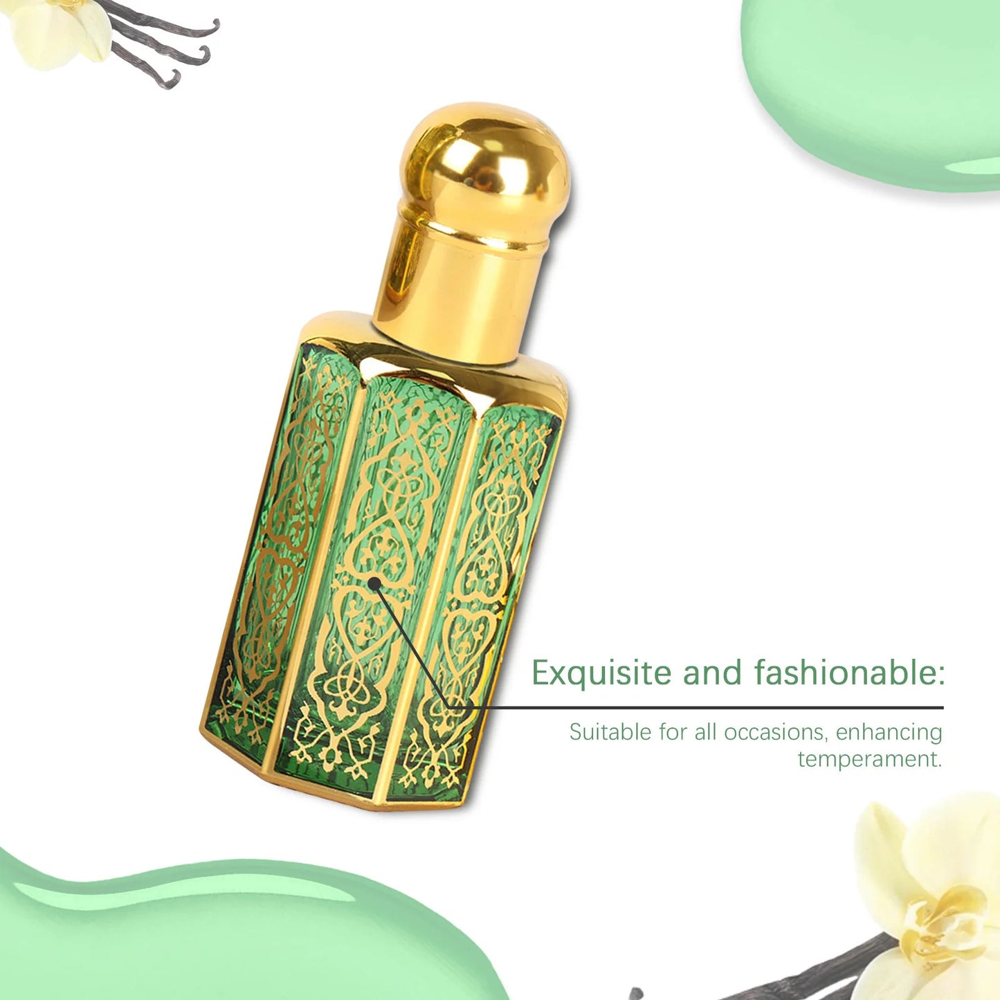 Arabian-style perfume, with a delicate and gentle vanilla fragrance that lingers for a long time, exudes charm and is a portable