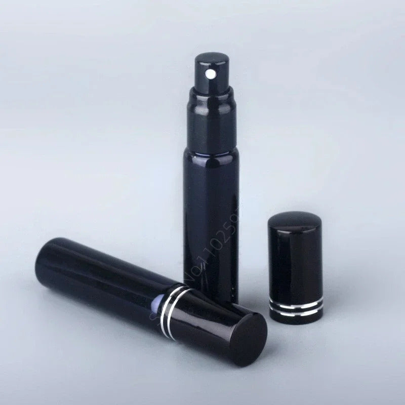 10pcs-100pcs 5ml 10ml UV Coated Spray Bottles Bright Gold Silver Black Perfume Portable Trial Sample Sub Bottled Wholesale