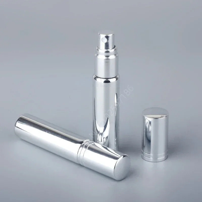 10pcs-100pcs 5ml 10ml UV Coated Spray Bottles Bright Gold Silver Black Perfume Portable Trial Sample Sub Bottled Wholesale